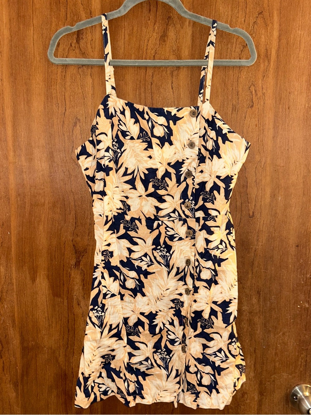 Forever 21 Floral Linen Dress- L
